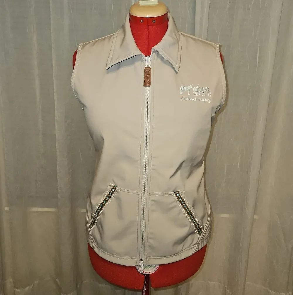 Outback Trading Co. Women's Light Beige Sleeveless Softshell Vest